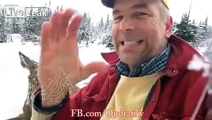 Deaf Man Pets a Deer Rescued From the Icy River