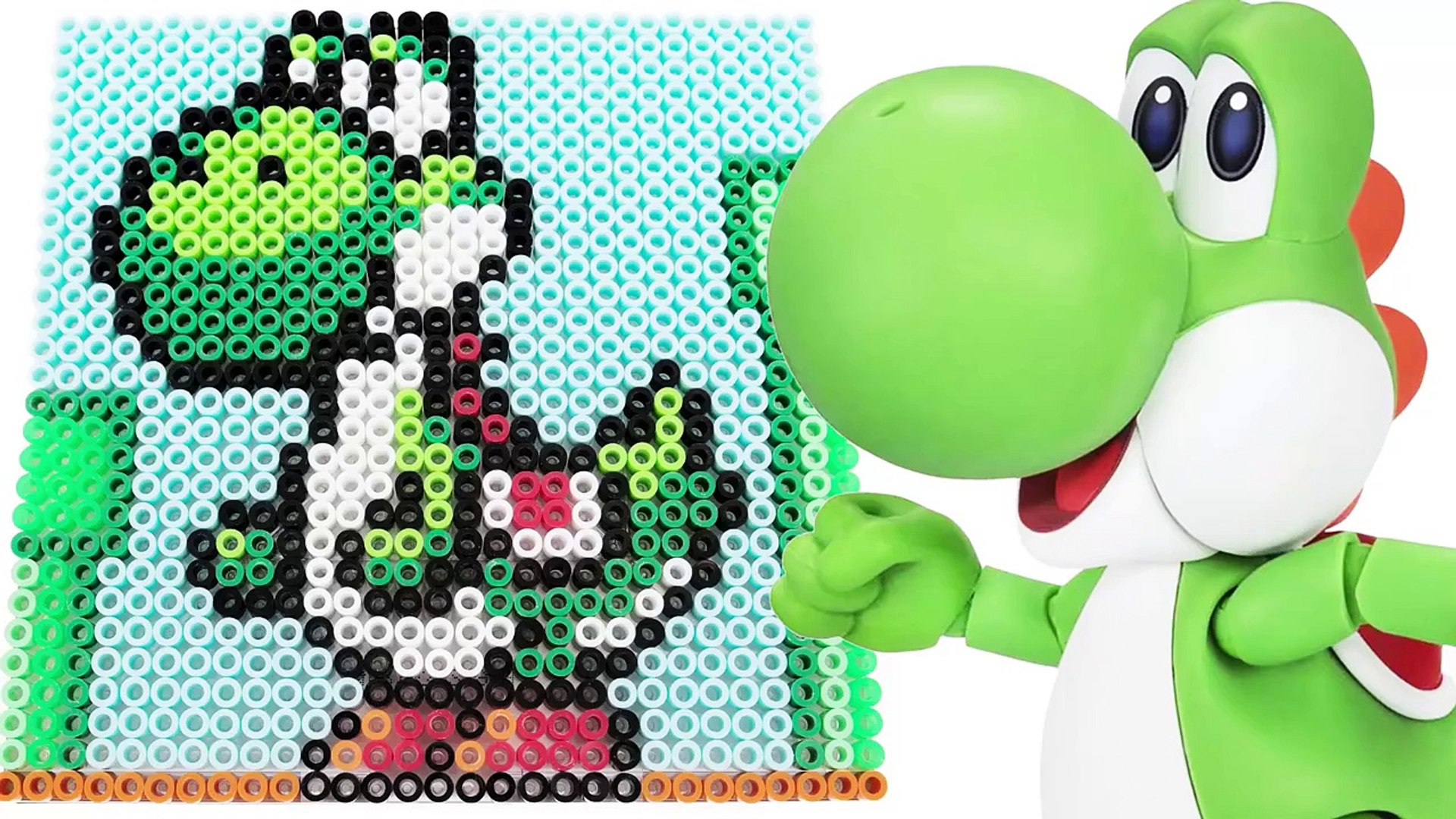 スーパーマリオブラザーズ ヨッシーのドット絵をビーズで描く Ppcandy Channel Super Mario Pixel Art Parlor Beads Minecraft Dailymotion Video