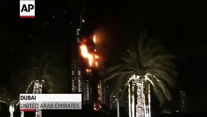 dubai Skyscraper Huge Fire - New Year Eve 2016 Burj Khalifa Cancel