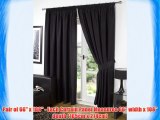 Pair of Black 66 Width x 108 Drop  Supersoft Thermal BLACKOUT Pencil Pleat Curtains INCLUDING