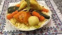 الكسكس المغربي بالسميدة والخضر بطريقة سهلة مرحلة بمرحلة Couscous Au Boeuf et Legumes
