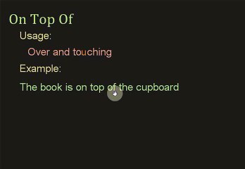 On top of PrePosition of Position And Movement