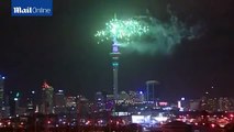 2016 New Zealand New Year with impressive firework display