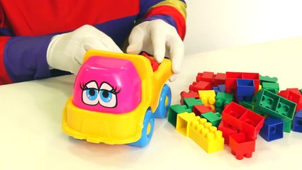 Videos for Kids Car Clown LAZY LEGO LOVE TRUCKS! (Childrens Toy Trucks)