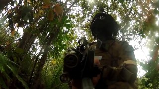 Marines Shooting With Real Firearms But Paintball Ammunition In Very Intense Urban Combat