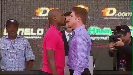 Floyd Mayweather and Canelo face off in Mexico