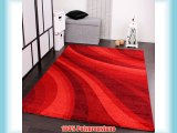 Designer Rug Modern Carpets for living room and more with Waves Design in Red Size:120x170