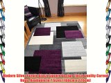Modern Silver Purple Black Square Design Thick Quality Carved Rugs. Available in 7 Sizes (160cm