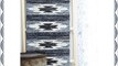 Scandinavian washable blue and white kilim woven cotton rag rug - floor runner 70cm x 140cm