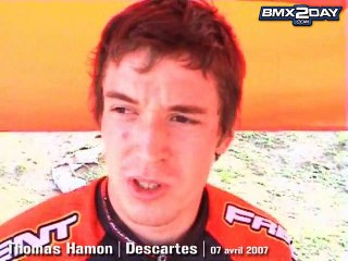 2007 FFC BMX - COUPE DE FRANCE - DESCARTES - itw_thomas_hamon_descartes07
