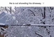 Écureuil chasse-neige. Trop mignon