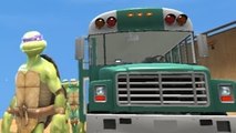 Wheels On The Bus Ninja turtles Nursery Rhymes with Children Songs & Colors Bus
