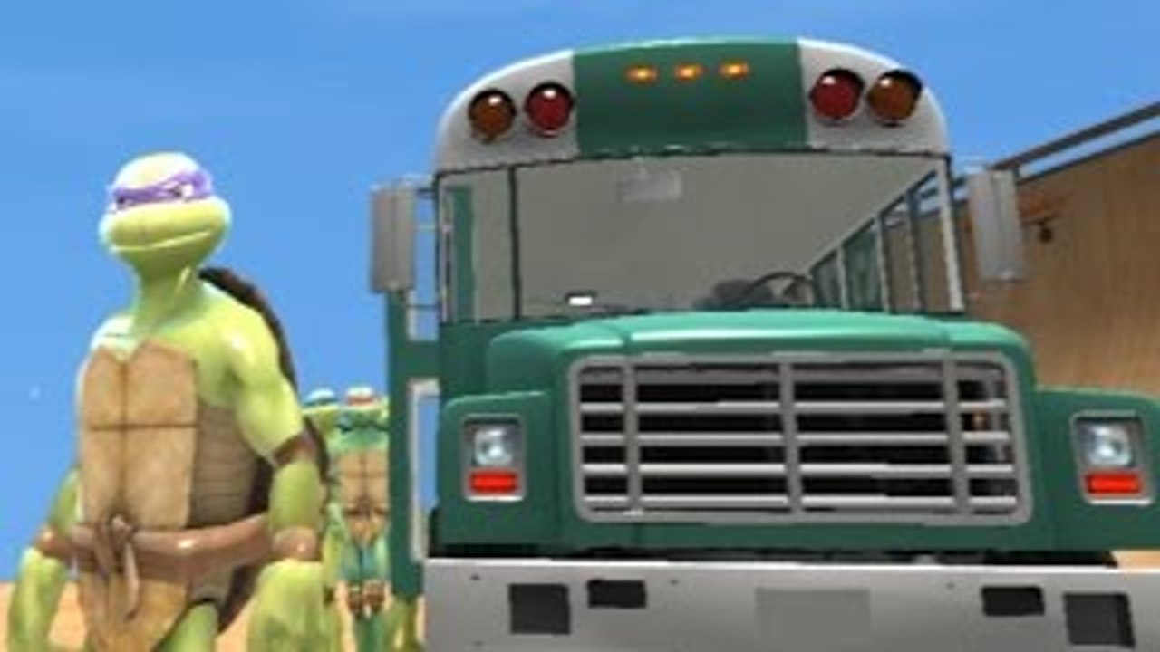 Wheels On The Bus Ninja turtles Nursery Rhymes with Children Songs & Colors Bus