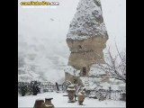 Kar Yağarken Kapadokya