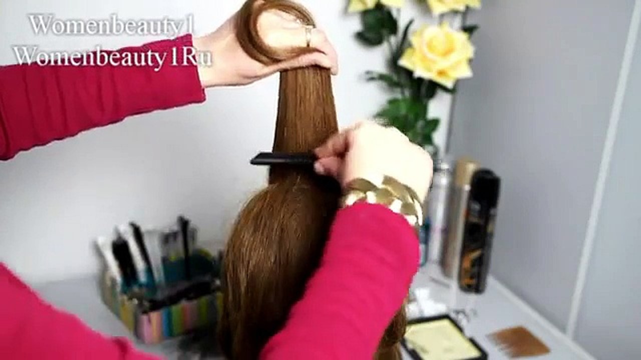 Easy romantic prom hairstyle for long hair
