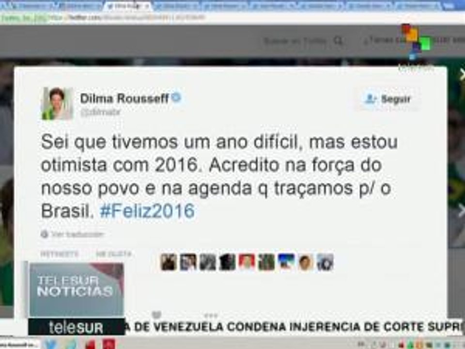 Rousseff, optimista respecto al entrante año 2016