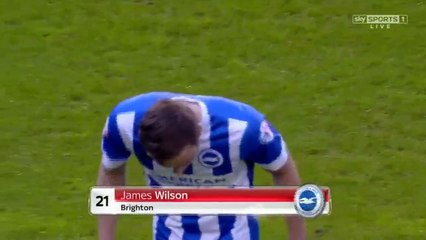 James Wilson Manchester United striker vomits on camera during Brighton 0-1 Wolves 01.01.2016