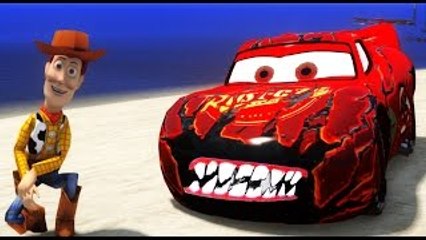 下载视频: Toy Story Sheriff Woody plays with Disney Pixar Cars Lightning McQueen Custom Zombie