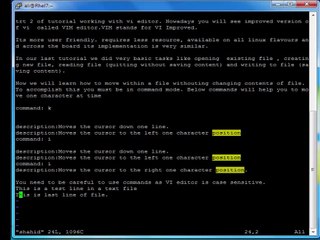 Red Hat Linux working with vi editor