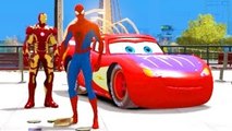 Funny SPIDERMAN Good Time with Iron Man Superhero & McQueen CARS Nursery Rhymes