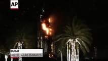 حريق ضخم في ناطحة سحاب في دبي ليلة راس سنة 2016