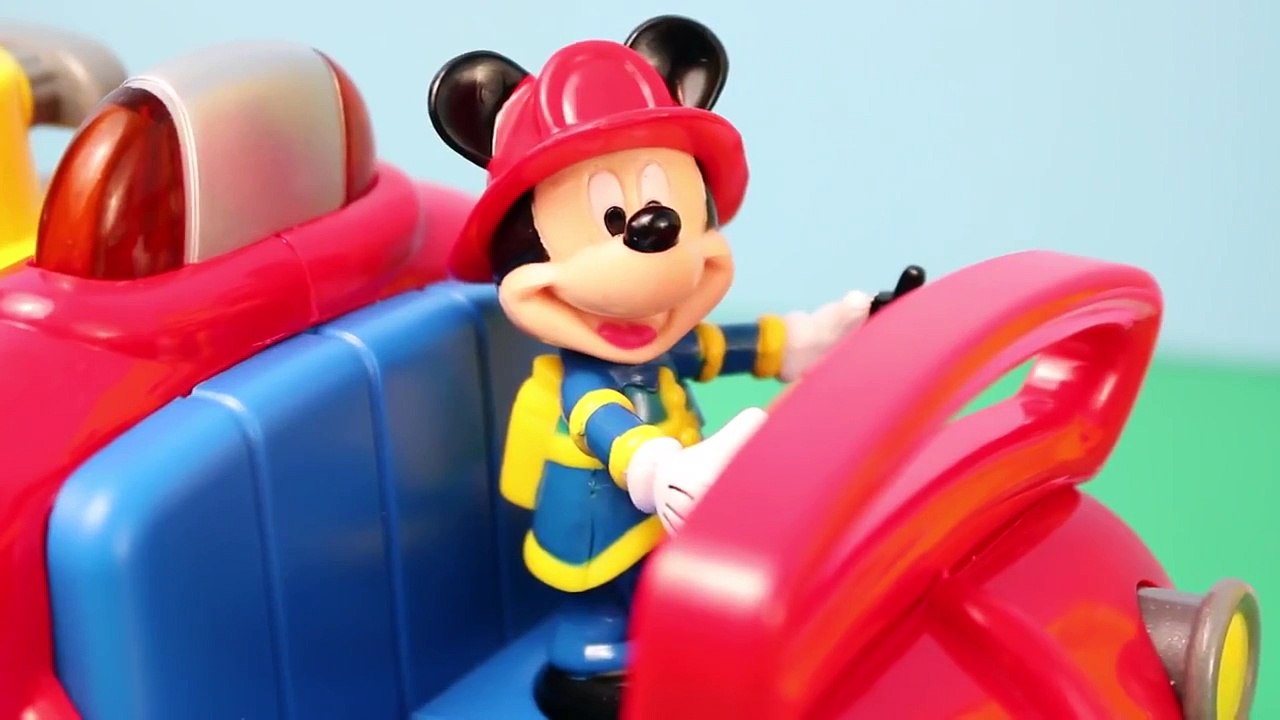 Mickey Mouse Clubhouse Fire Truck Visits Peppa Pig and The Joker Attacks by ToysReviewToys