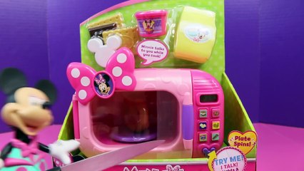 Minnie Mouse Microwave Toy With Mickey Mouse Smores and Play Doh Mess Cooking Episode