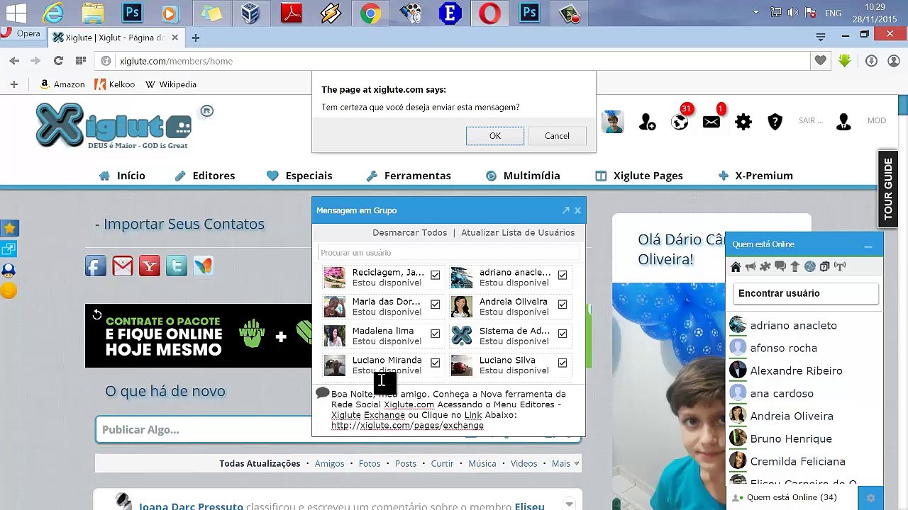 Xiglute | Xiglut - Mensagem em Grupo no Chat da Xiglute.com - Video Aula 12