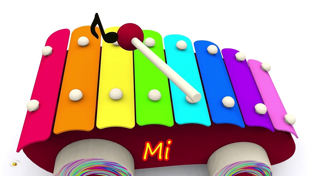 Cartoons for babies. Baby toys: xylophone. Learn and sing musical notes in English