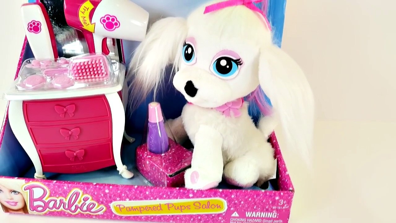 BARBIE Glam Up Your Puppy - Color Change Hair, Nails + Eyeshadow Barbies Pampered Pup Salo