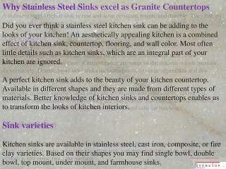 Why Stainless Steel Sinks excel as Granite Countertops