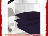 100% Egyptian Cotton 3 (Three) Pcs Fitted Sheet UK King Size with 20 deep pocket in New Purple