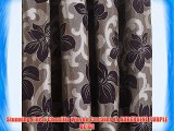 Heavy Floral Chenille CURTAINS Lined Tape Top Thick AUBERGINE PURPLE BEIGE -Pair Size: 90x72/230x183cm