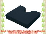 Hermell Products WC4407NVRS Flotation Gel Coccyx Wheelchair Cushion with Navy RipStop Zippered