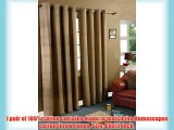 Homescapes 1 Pair of Rajput Ribbed Curtains Beige 72 Inch Drop 100% Cotton Ring Top 66 x 72