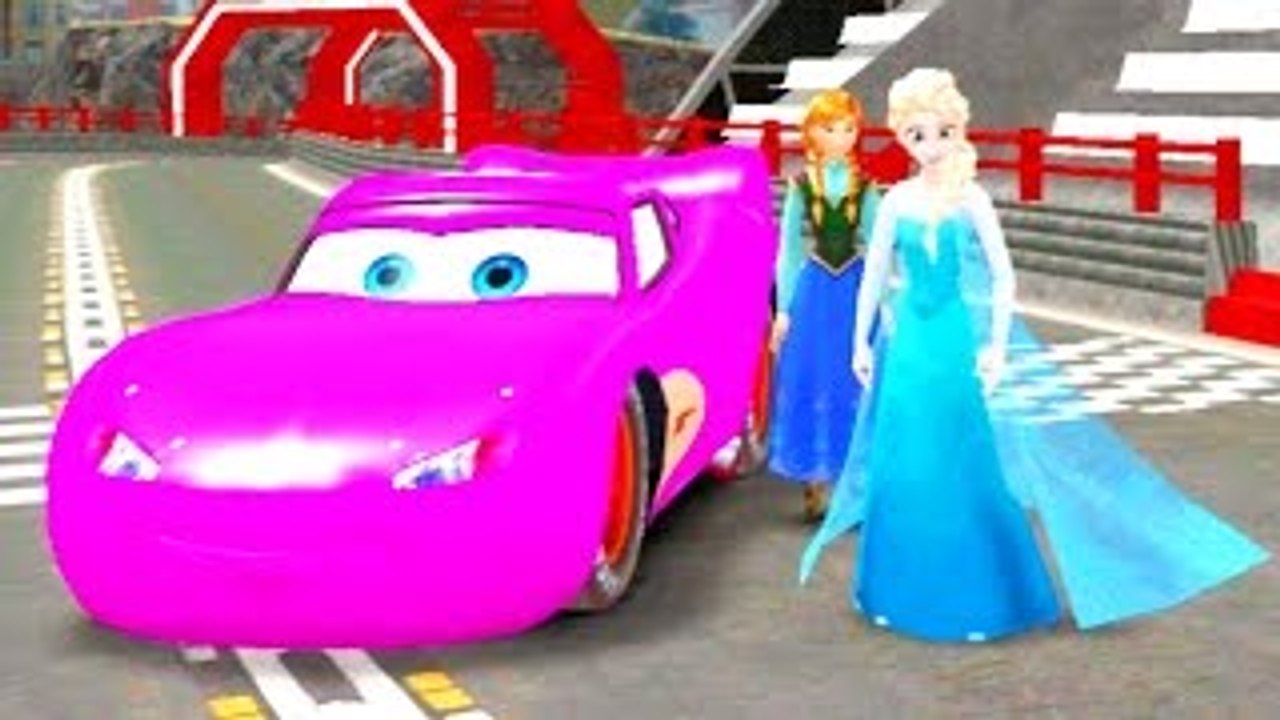 Frozen Parody w/ Princess Anna of Arendelle & Elsa The Snow Queen + Pink Disney Cars