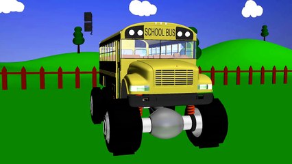 School Bus Truck - Monster Trucks For Children - Mega Kids Tv