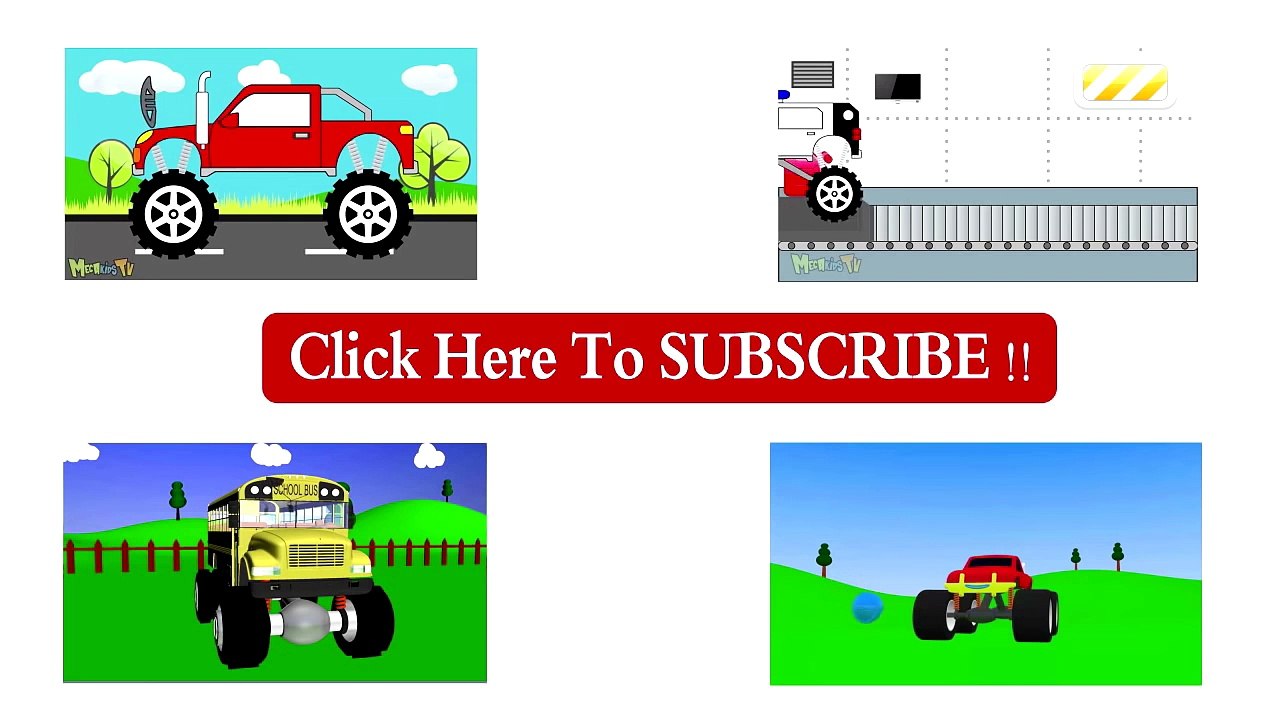Green Truck - Monster Trucks For Children - Mega Kids Tv