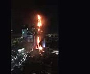 Raw- Fire Breaks Out at Dubai High-Rise