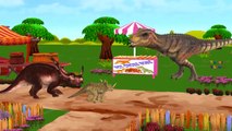 Dinosaurs Cartoon Singing Finger Family Nursery Rhymes And Wheels On The Bus Go Round And Round