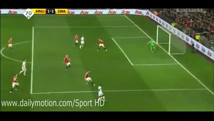 Gylfi Sigurdsson Header Goal ~ Manchester United vs Swansea 1-1