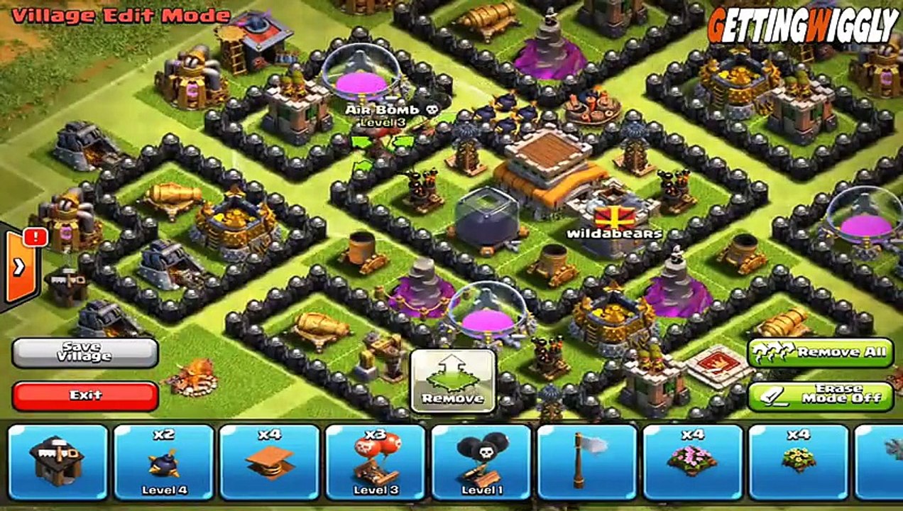 Clash of Clans Town Hall 8 Setup TH 8 Base Setup Clan Wars Defense Layout TUTORIAL