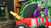 Ninja Turtles Mutations Raphael in TMNT Army Tank Transforms into a Fire Truck that Puts Out Fire