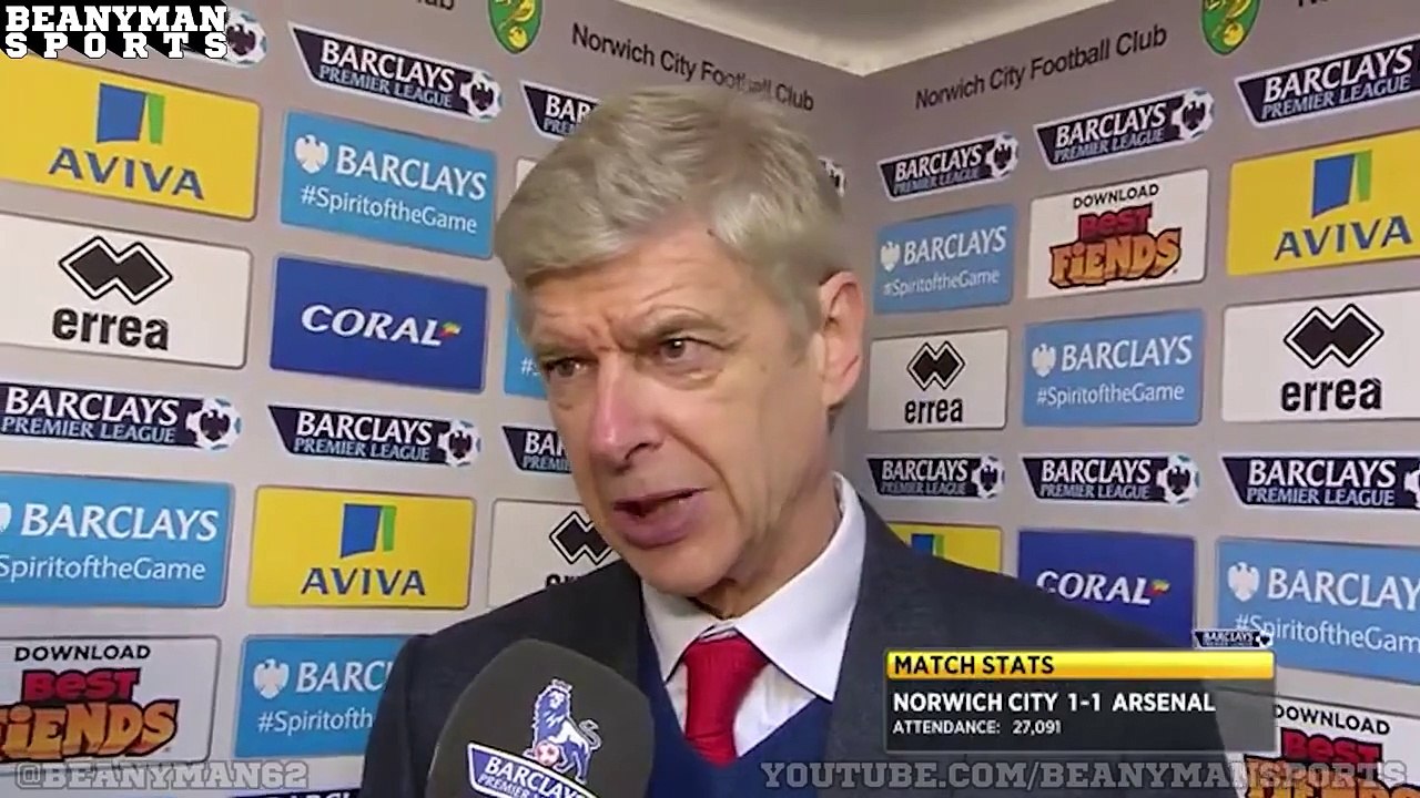 Norwich 1 1 Arsenal Arsene Wenger Post Match Interview We Were A Bit Jaded