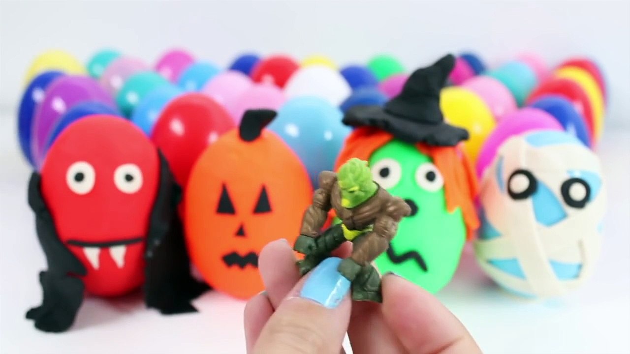 SURPRISE EGGS HALLOWEEN FROZEN PEPPA PIG MICKEY MOUSE ANGRY BIRDS PLAY DOH HALLOWEEN HUEVOS SORPRES