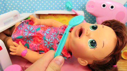 Download Video: Baby Alive Doll Sick! Goes To The Peppa Pig Hospital + Popo Ambulance & Carrying Case Disn