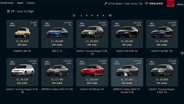 Gran Turismo 6 All Cars - Spoon Cars and Subaru