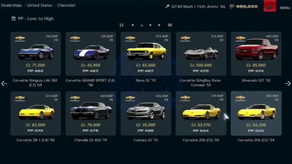 Gran Turismo 6 All Cars - Chevrolet