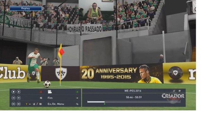 Gol mais difícil do PES 2016 - Gol Olímpico com narrativa Criador Noturno.