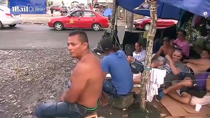 Stranted Cuban migrants wait in Costa Rica to cross border